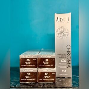 Brand New Aloxxi Chroma Hair Color 8B David's Muse set of 5